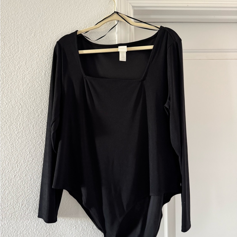 H&M Black Long Sleeve Bodysuit